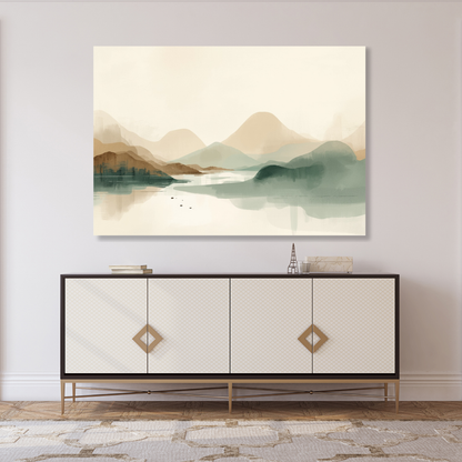 Japandi Landscape Wall Art Canvas Print