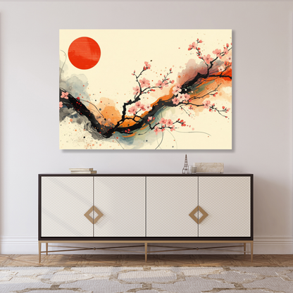 Abstract Cherry Blossom Wall Art Canvas Print