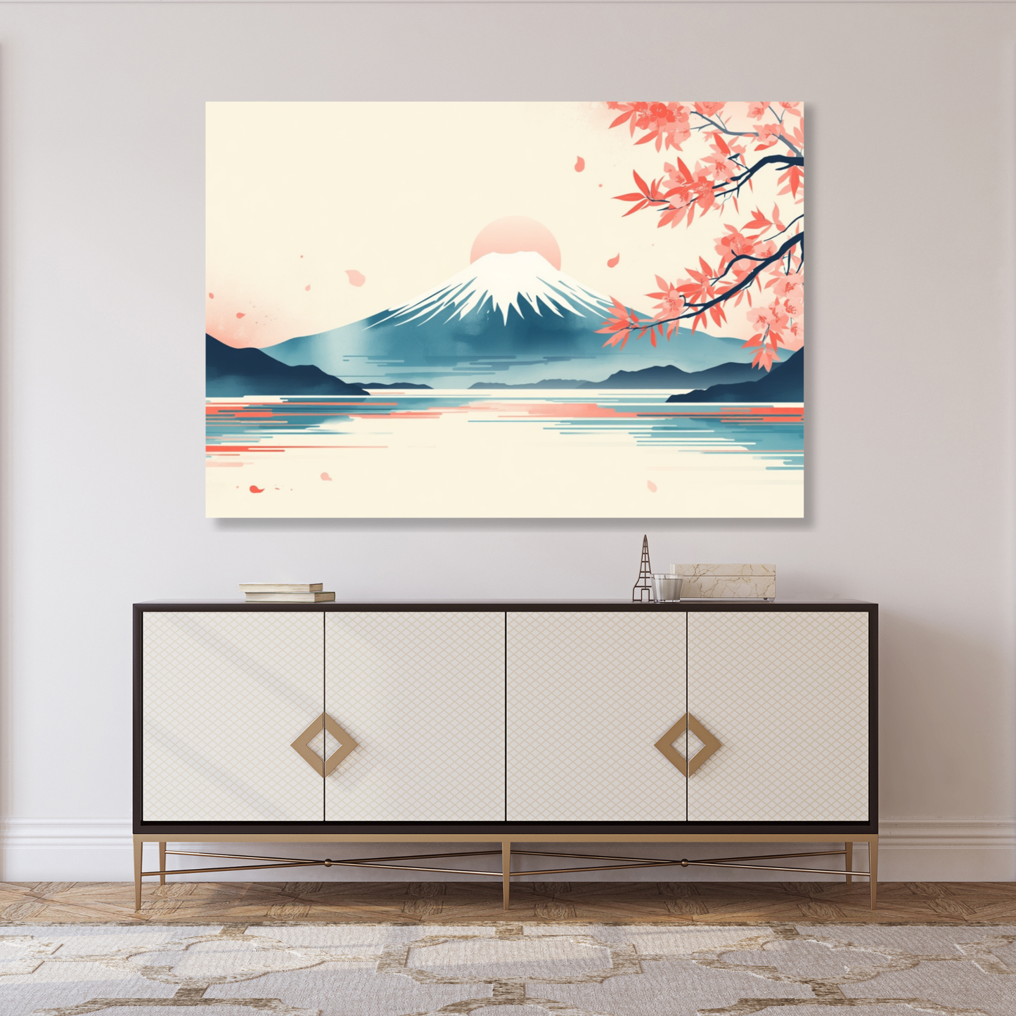 Mount Fuji Modern Wall Art Canvas Print