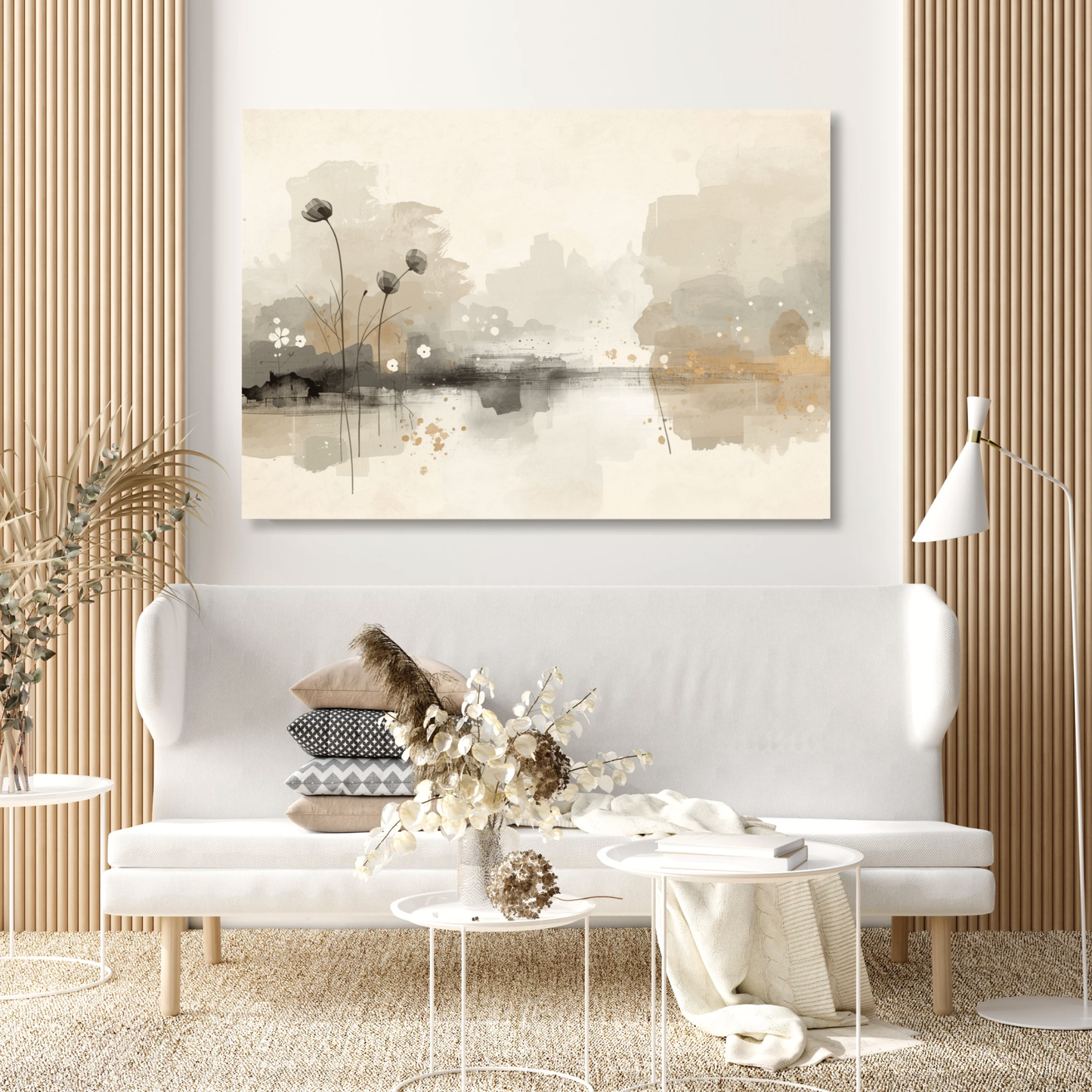 Japandi Pond Wall Art Canvas Print