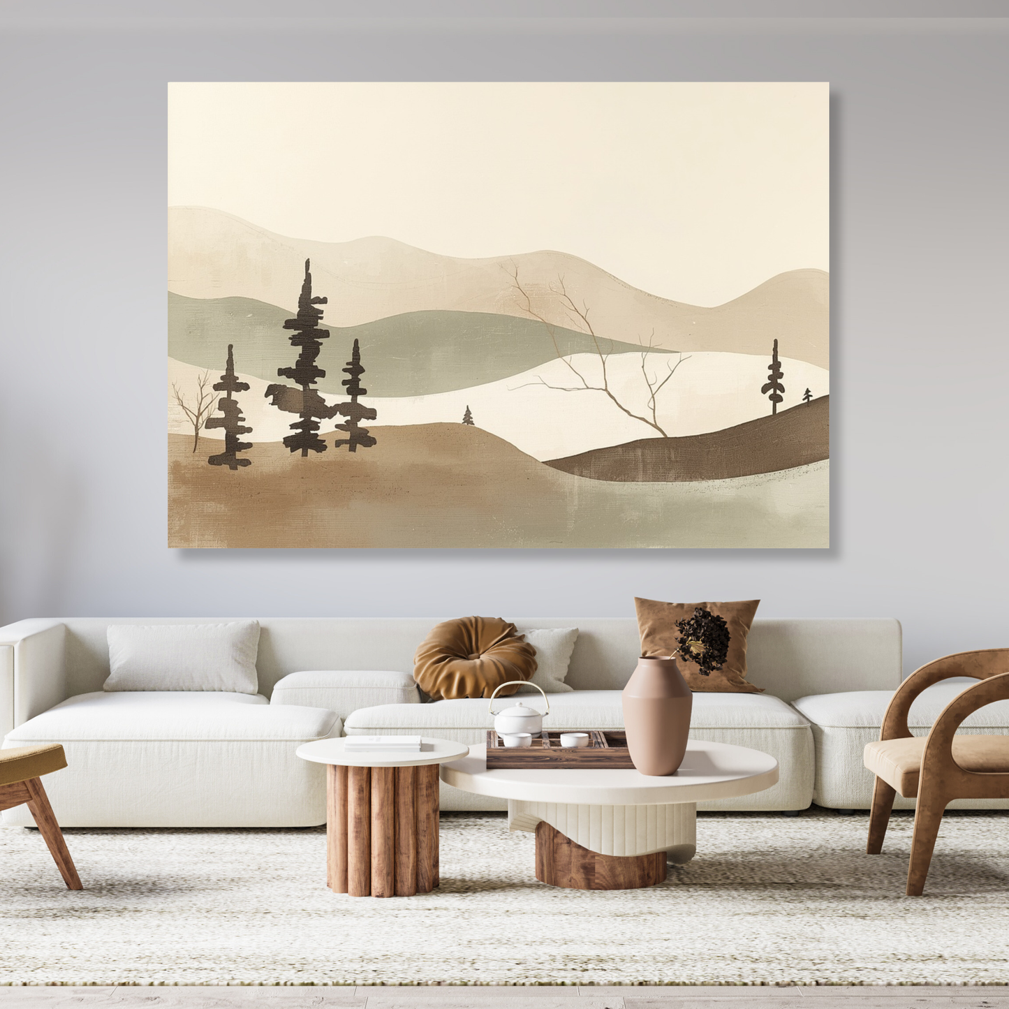 Japandi Junipers Wall Art Canvas Print