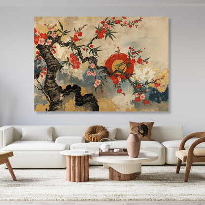 Japanese Blossom Wall Art Canvas Print