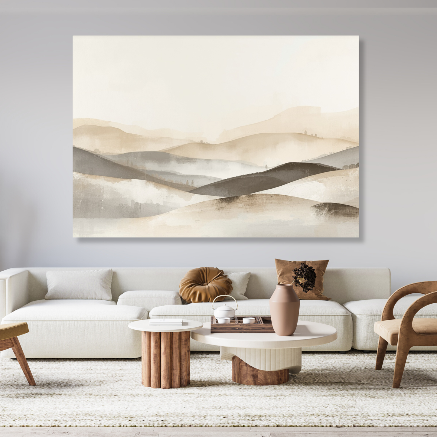 Japandi Fields Wall Art Canvas Print