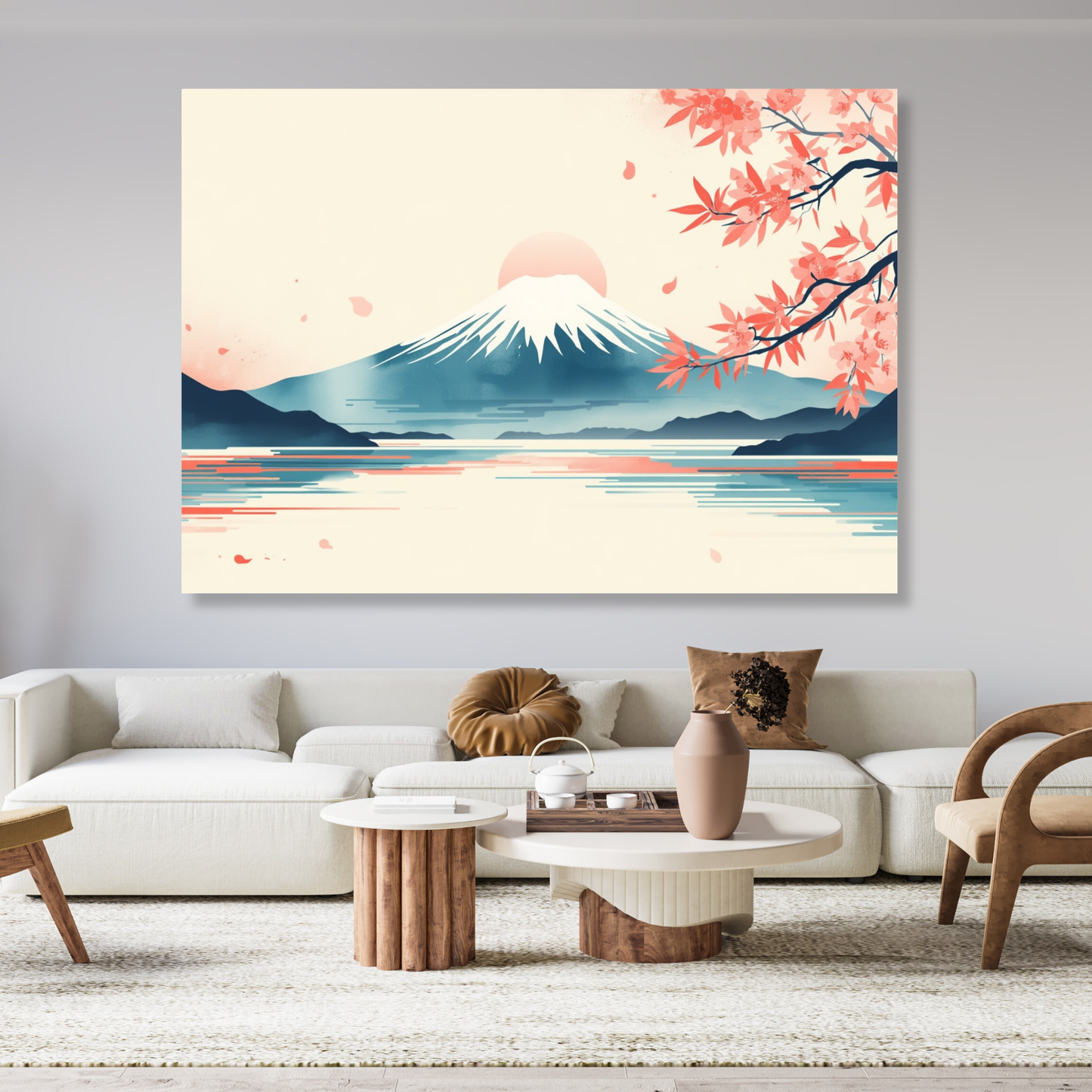 Mount Fuji Modern Wall Art Canvas Print
