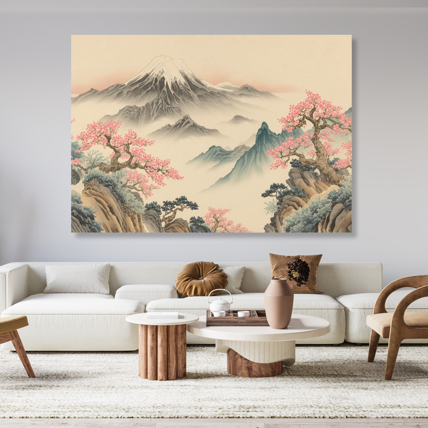 High View of Mount Fuji Wall Art Canvas Print