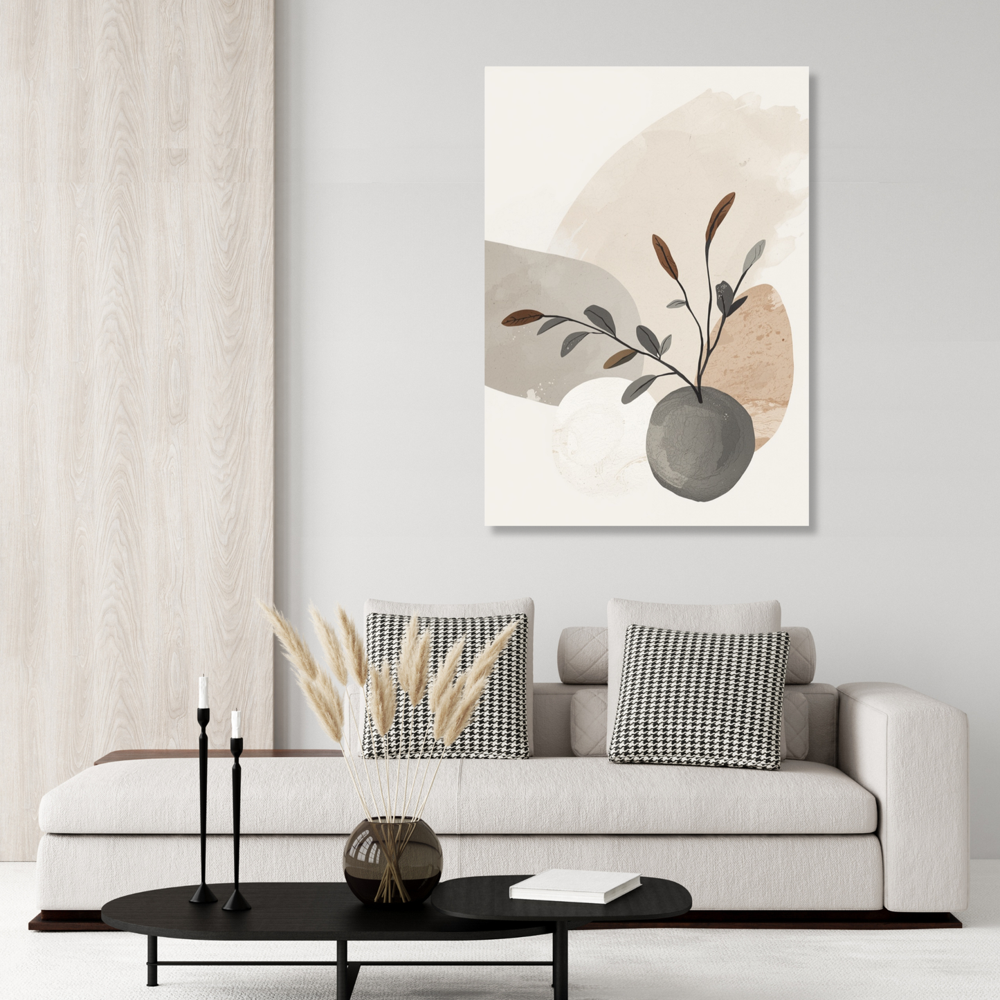 Japandi Seedling Wall Art Canvas Print