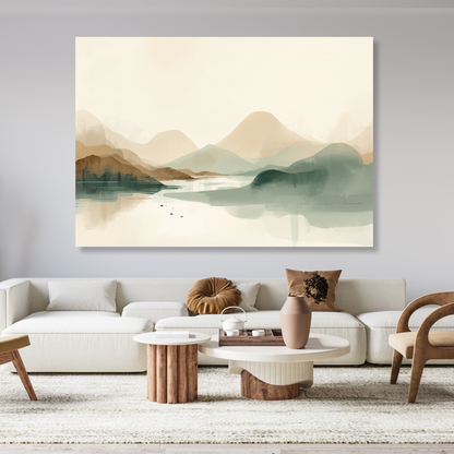 Japandi Landscape Wall Art Canvas Print