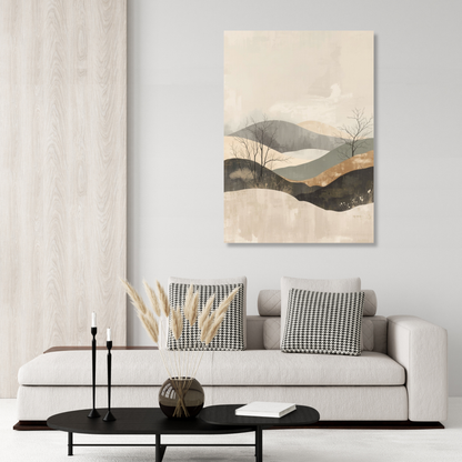 Japandi Mountains Wall Art Canvas Print
