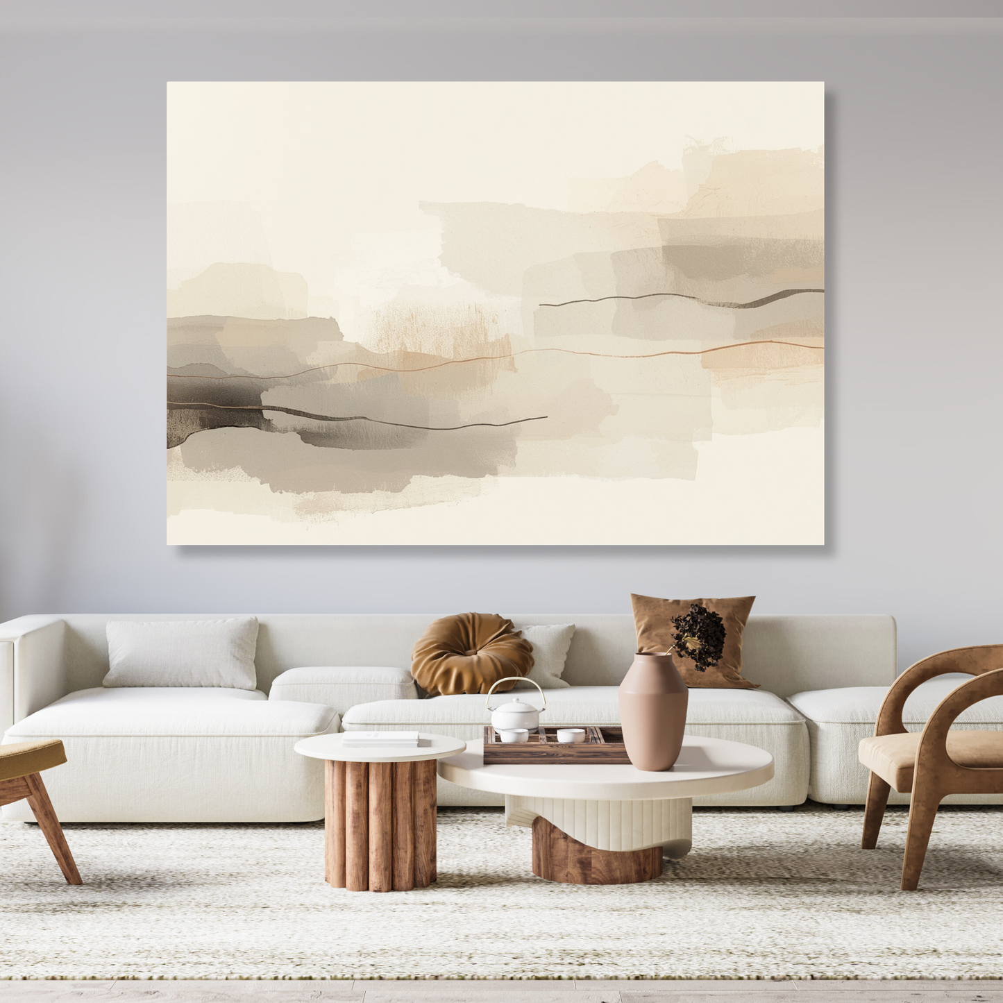 Japandi Morning Glow Wall Art Canvas Print