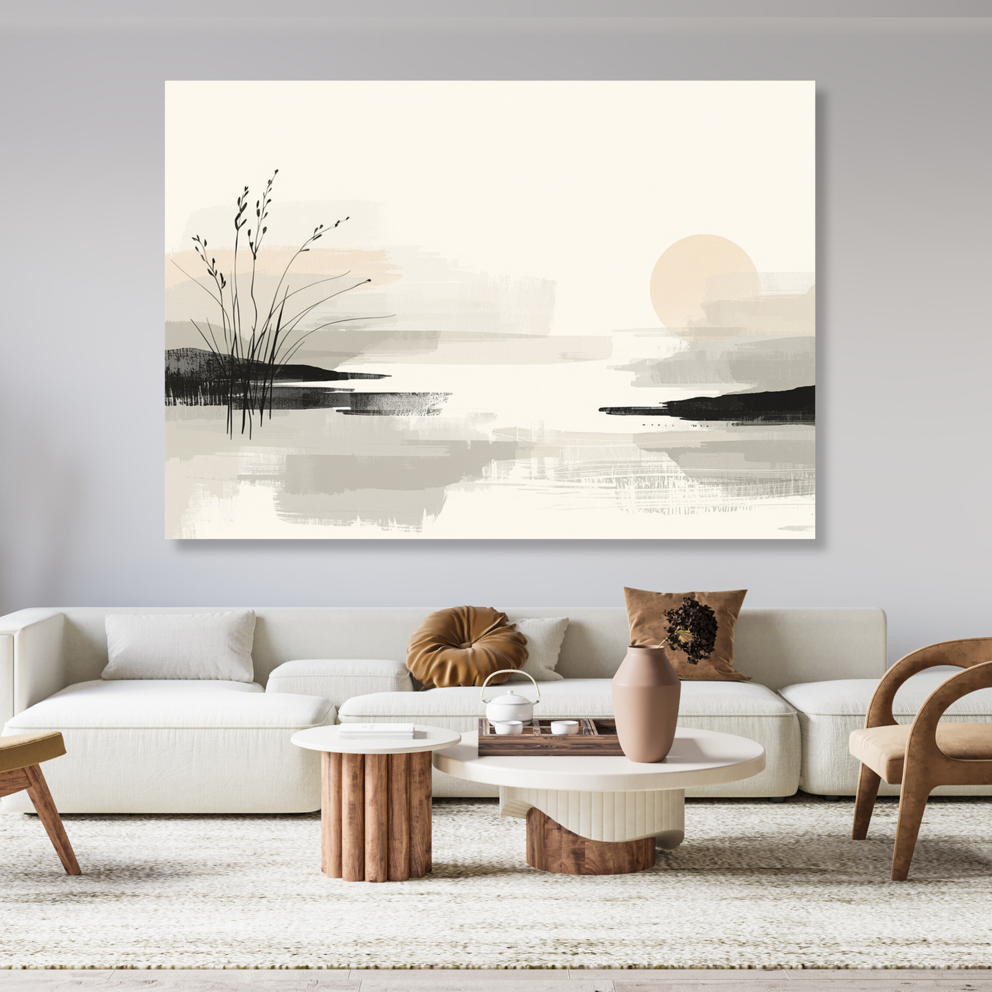 Japandi Morning Light Wall Art Canvas Print