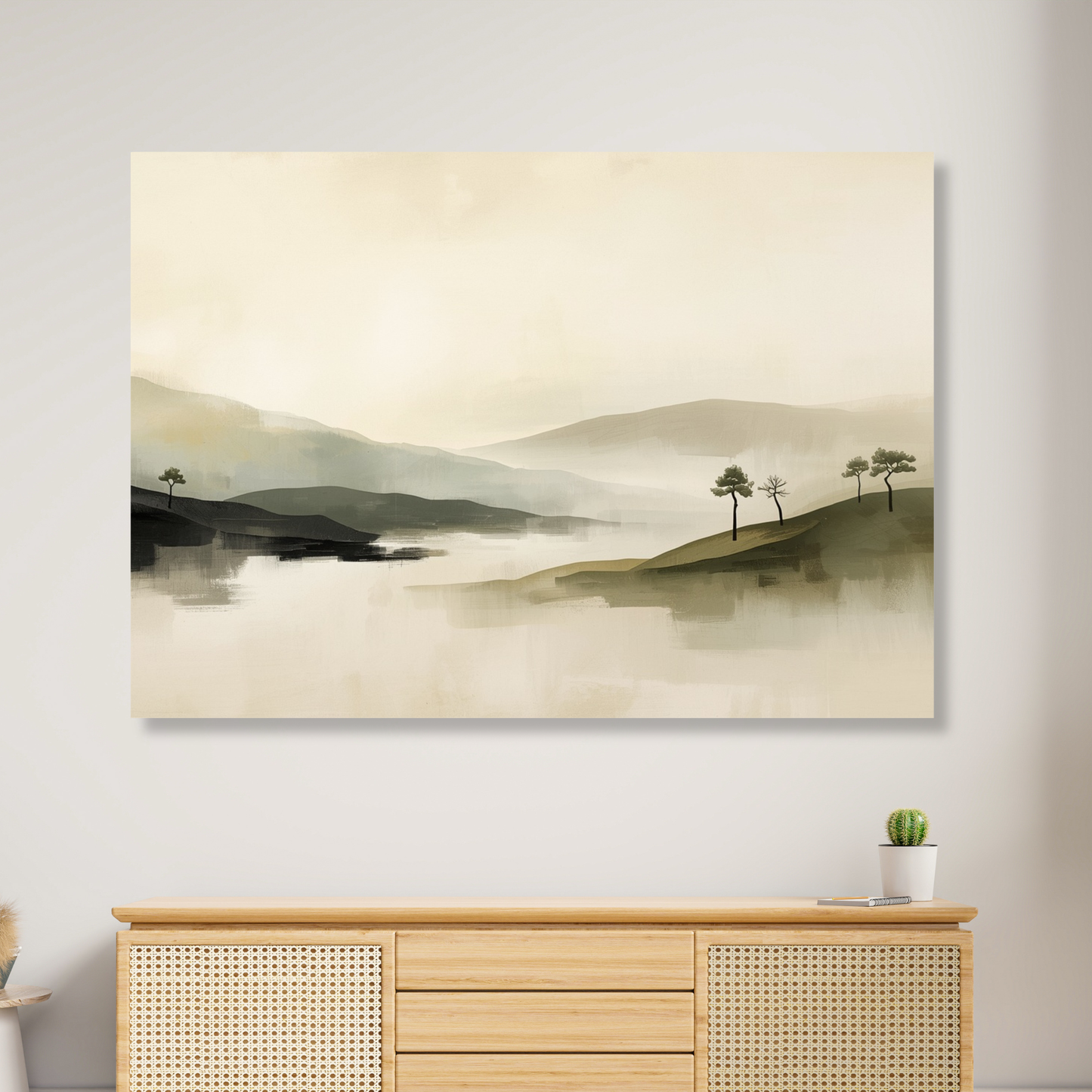 Japandi Morning Mist Wall Art Canvas Print