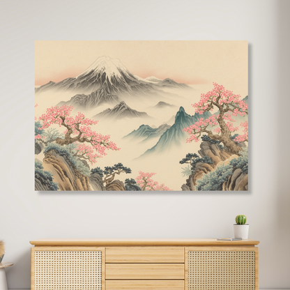 High View of Mount Fuji Wall Art Canvas Print