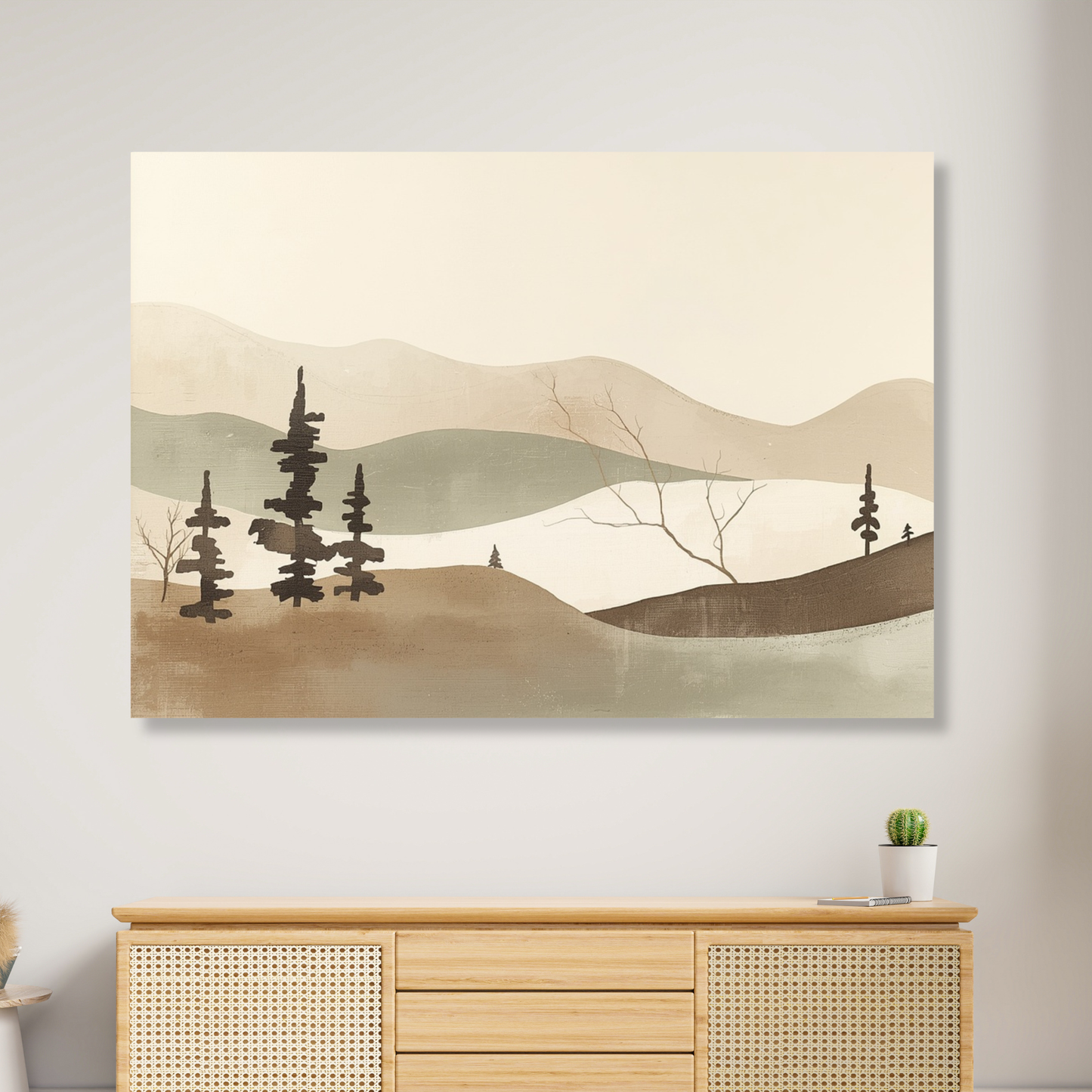 Japandi Junipers Wall Art Canvas Print