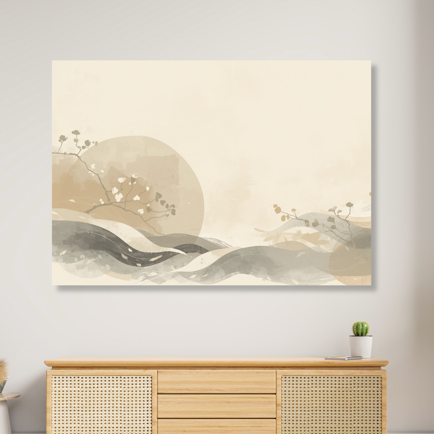 Japandi Sunrise Wall Art Canvas Print