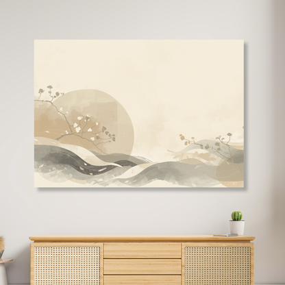 Japandi Sunrise Wall Art Canvas Print