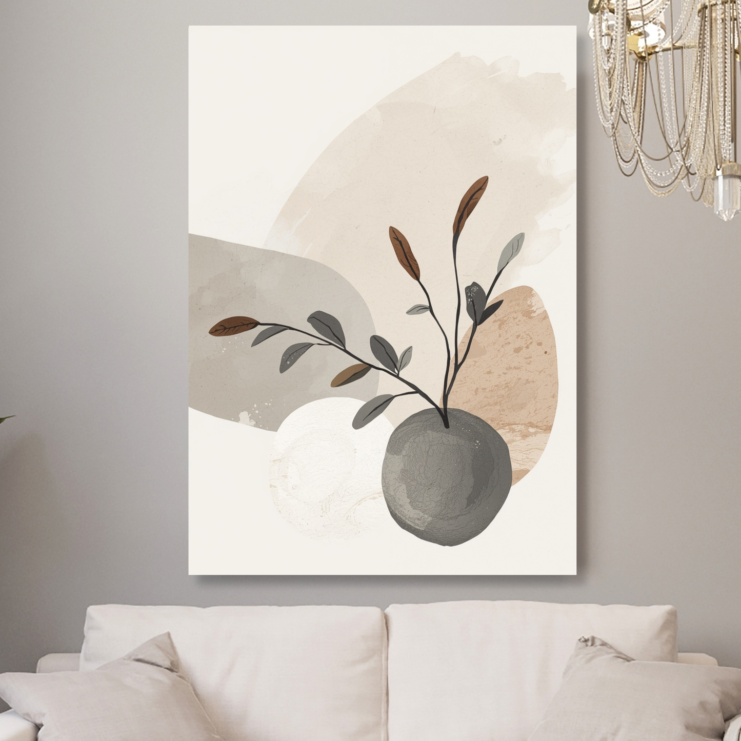 Japandi Seedling Wall Art Canvas Print