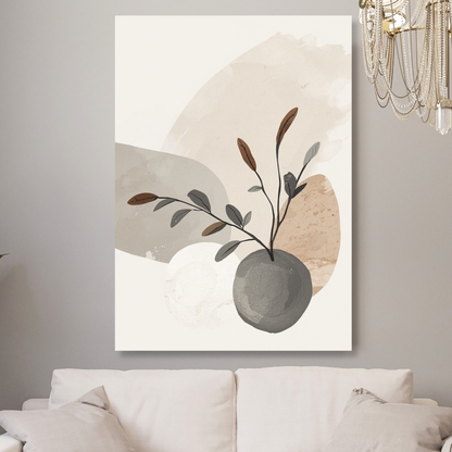 Japandi Seedling Wall Art Canvas Print