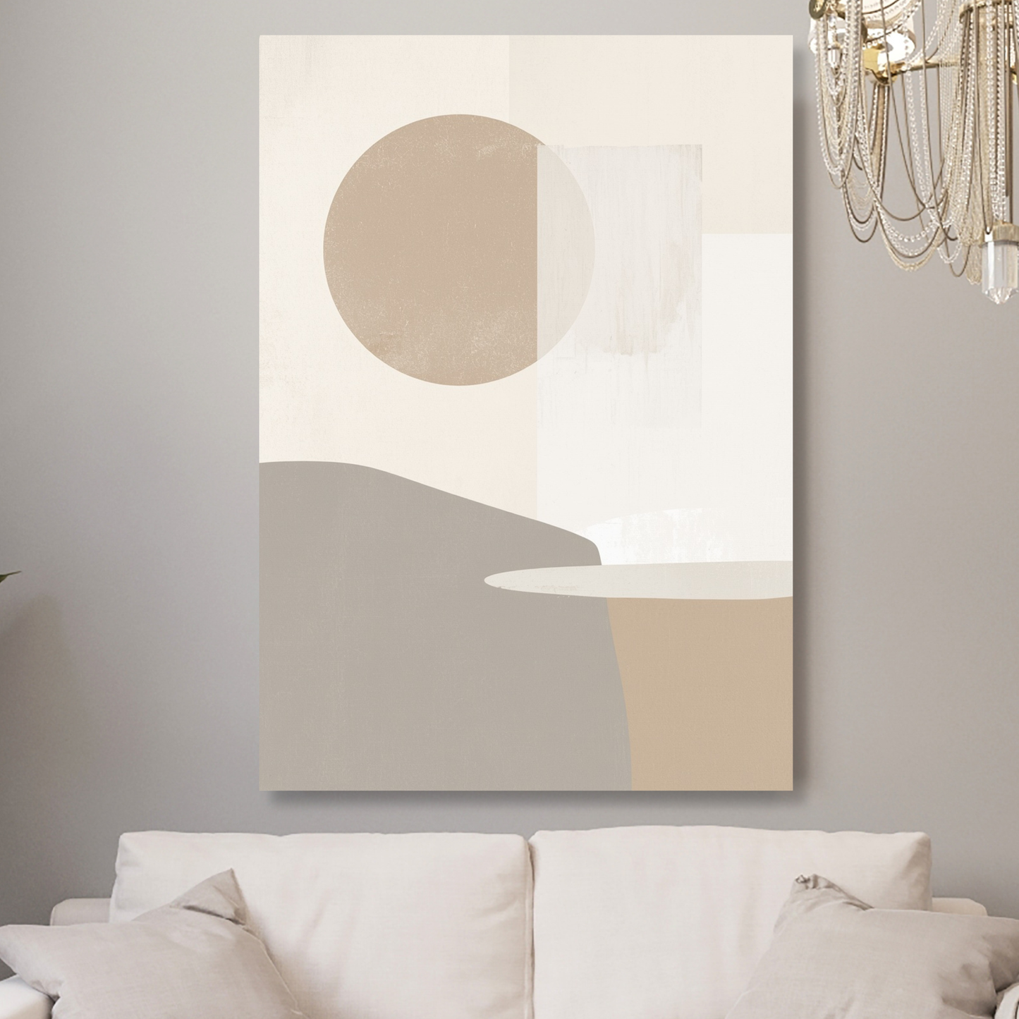 Japandi Sunset Wall Art Canvas Print