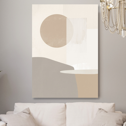 Japandi Sunset Wall Art Canvas Print