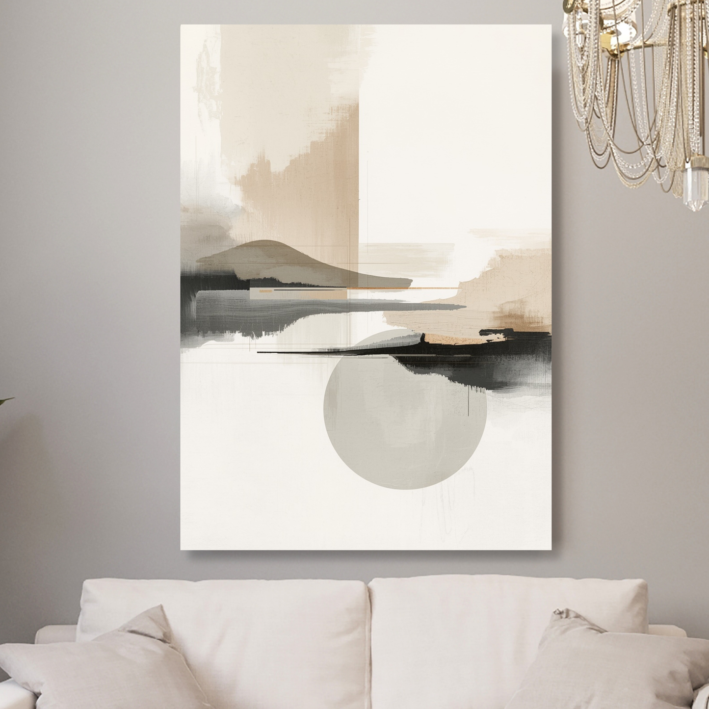 Japandi Lunar Wall Art Canvas Print