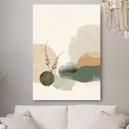 Japandi Evening Shadow Wall Art Canvas Print