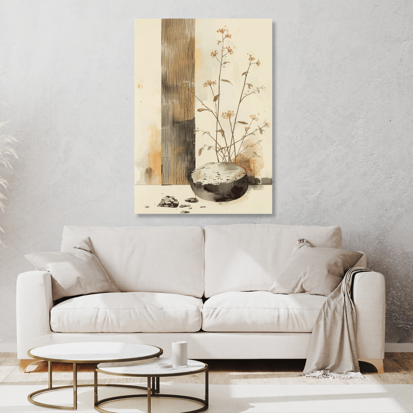 Japanese Botanical Plant Wall Art Canvas Print