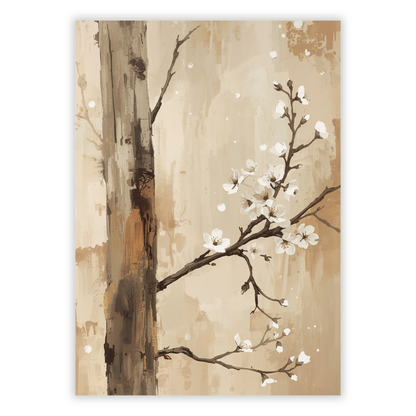 Japanese Cherry Blossom Branch Wall Art Canvas Print