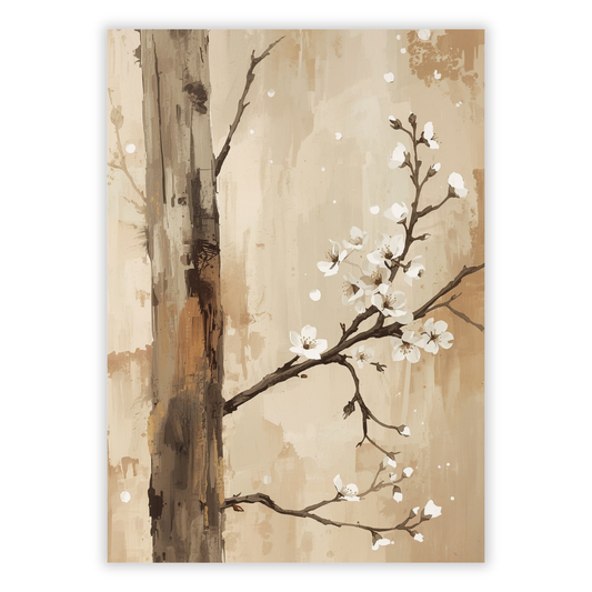 Japanese Cherry Blossom Branch Wall Art Canvas Print