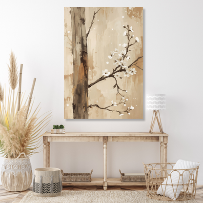 Japanese Cherry Blossom Branch Wall Art Canvas Print