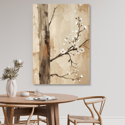 Japanese Cherry Blossom Branch Wall Art Canvas Print