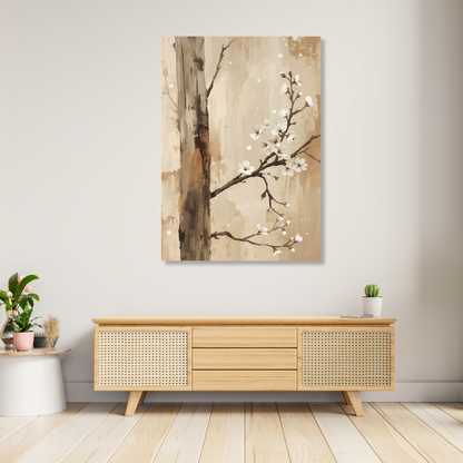 Japanese Cherry Blossom Branch Wall Art Canvas Print