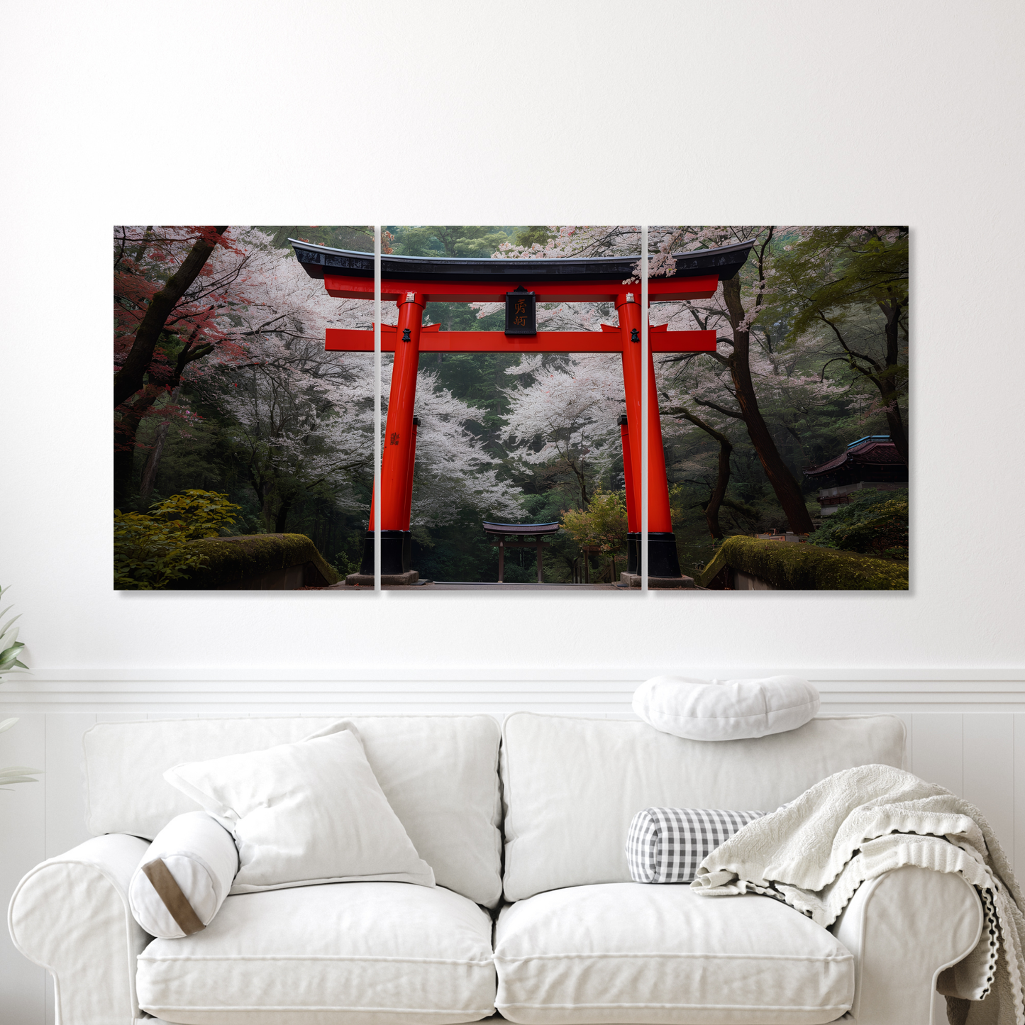 Japanese Torii Gates Set of 3 Wall Art Canvas Prints