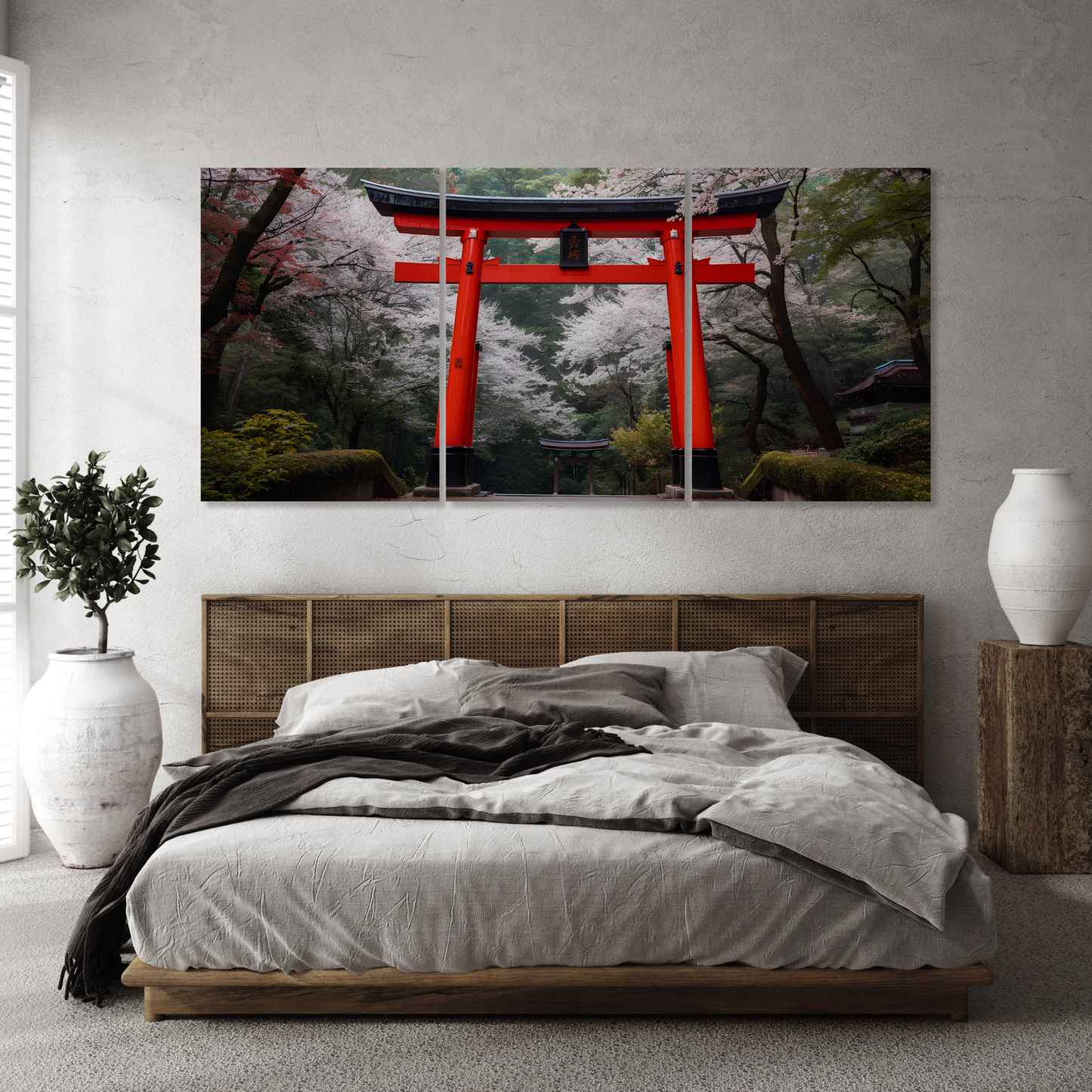 Japanese Torii Gates Set of 3 Wall Art Canvas Prints