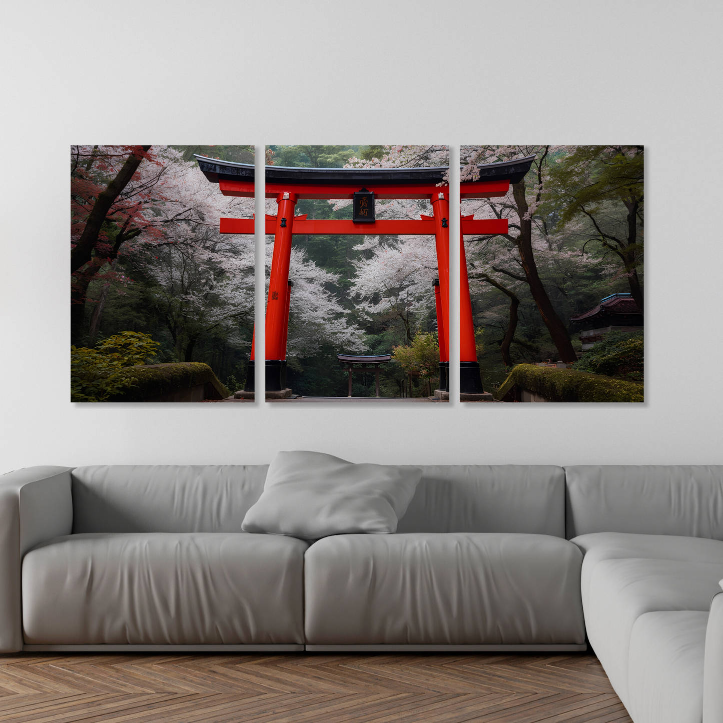 Japanese Torii Gates Set of 3 Wall Art Canvas Prints