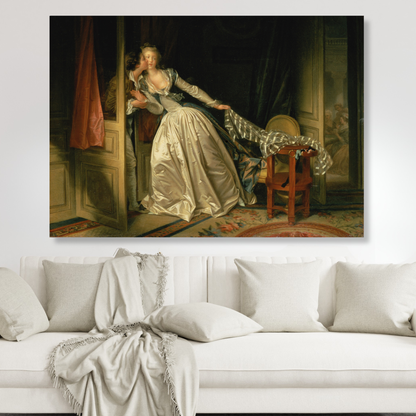 Jean-Honoré Fragonard - The Stolen Kiss Wall Art Canvas Print