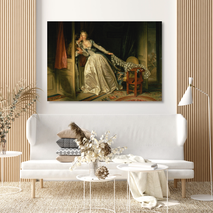 Jean-Honoré Fragonard - The Stolen Kiss Wall Art Canvas Print