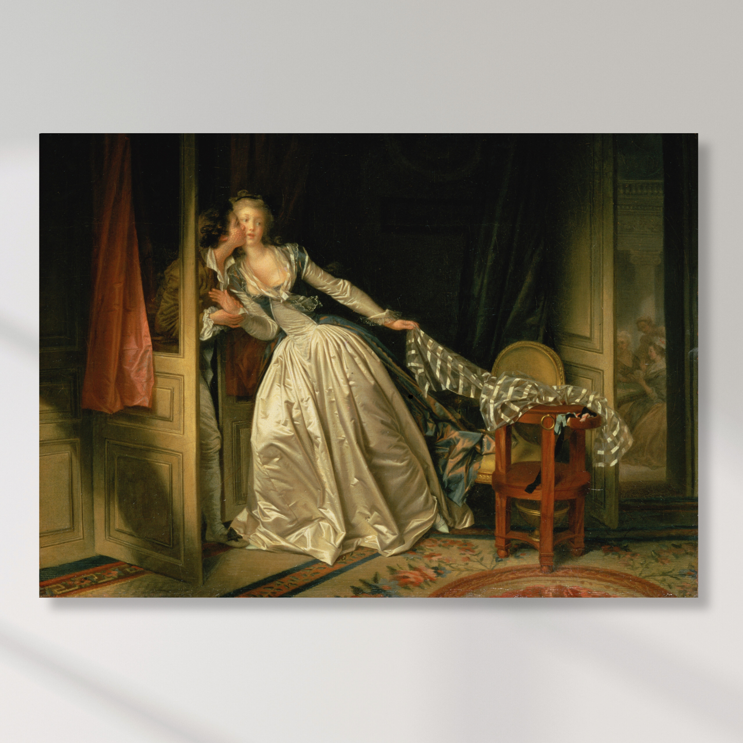 Jean-Honoré Fragonard - The Stolen Kiss Wall Art Canvas Print