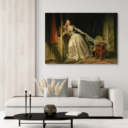 Jean-Honoré Fragonard - The Stolen Kiss Wall Art Canvas Print