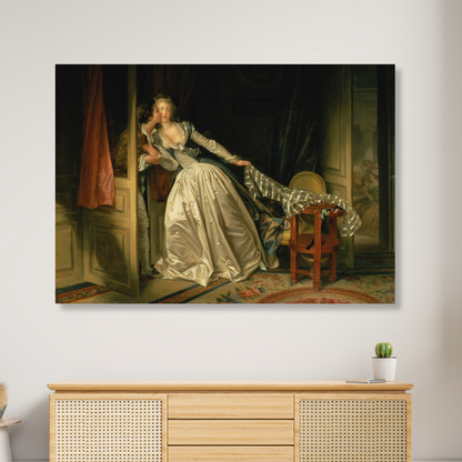 Jean-Honoré Fragonard - The Stolen Kiss Wall Art Canvas Print