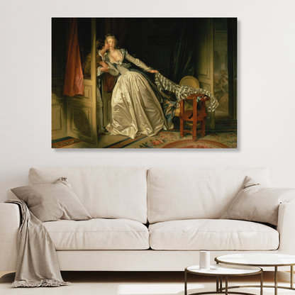 Jean-Honoré Fragonard - The Stolen Kiss Wall Art Canvas Print