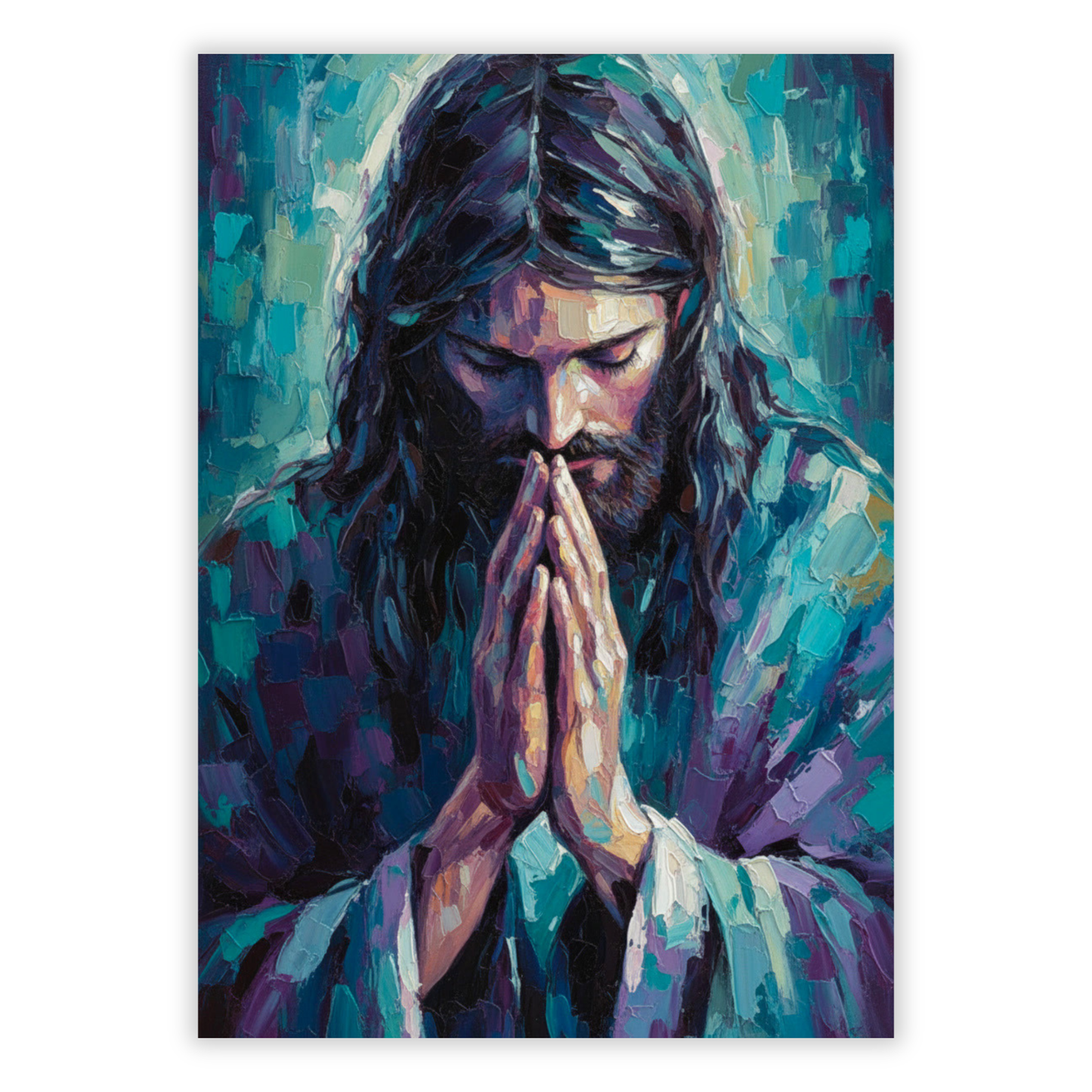 Jesus Praying Wall Art Canvas Print