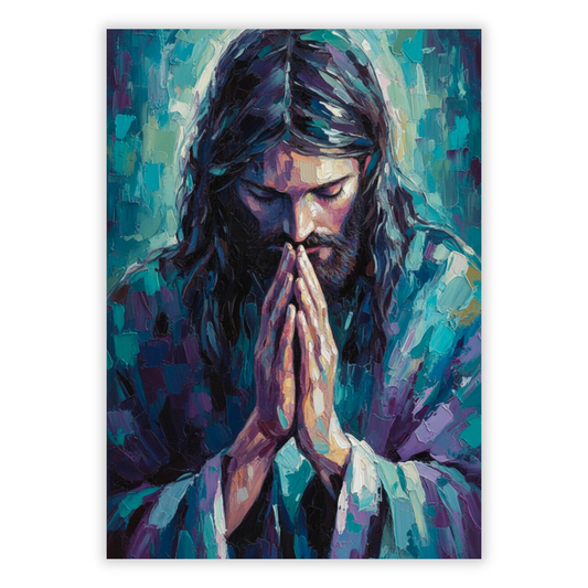 Jesus Praying Wall Art Canvas Print