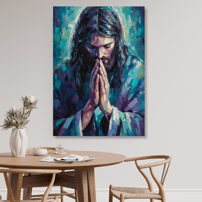 Jesus Praying Wall Art Canvas Print