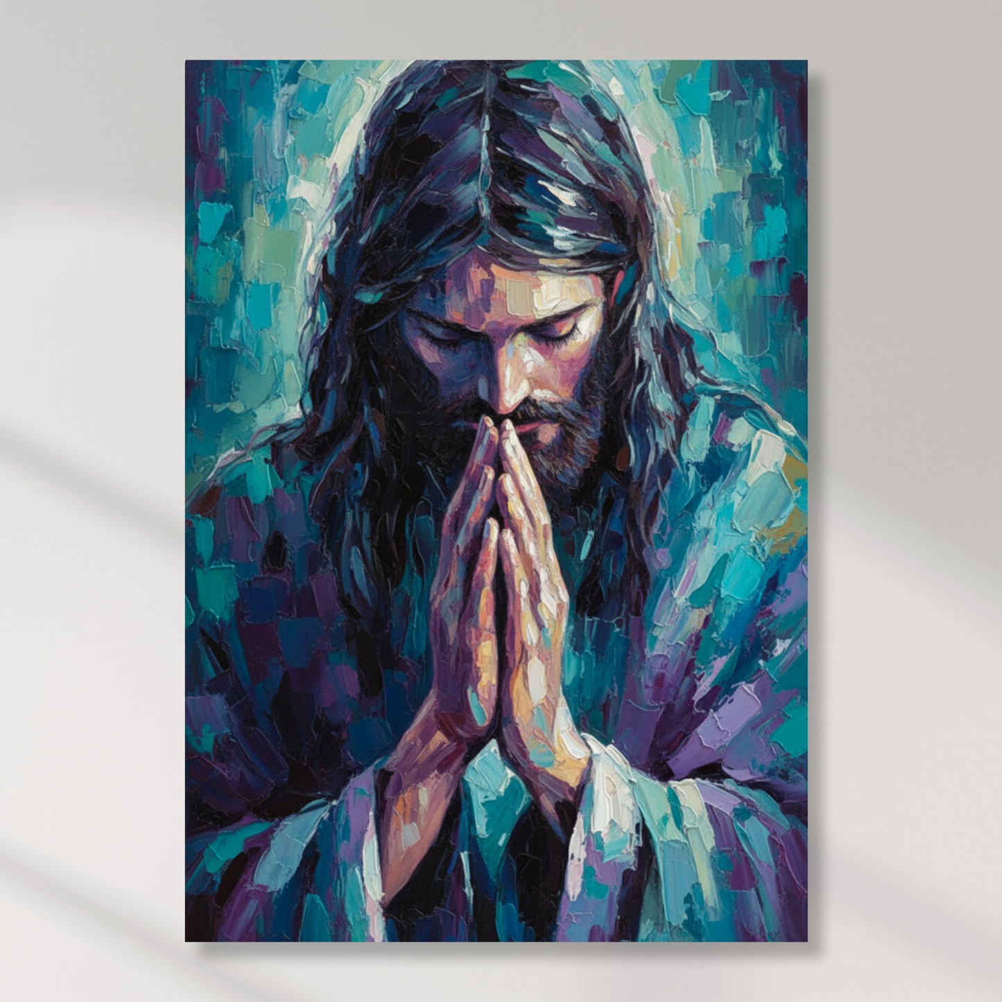 Jesus Praying Wall Art Canvas Print