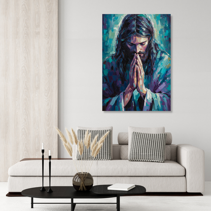 Jesus Praying Wall Art Canvas Print