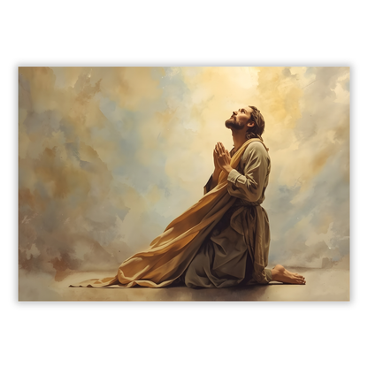 Jesus In Prayer Wall Art Canvas Print