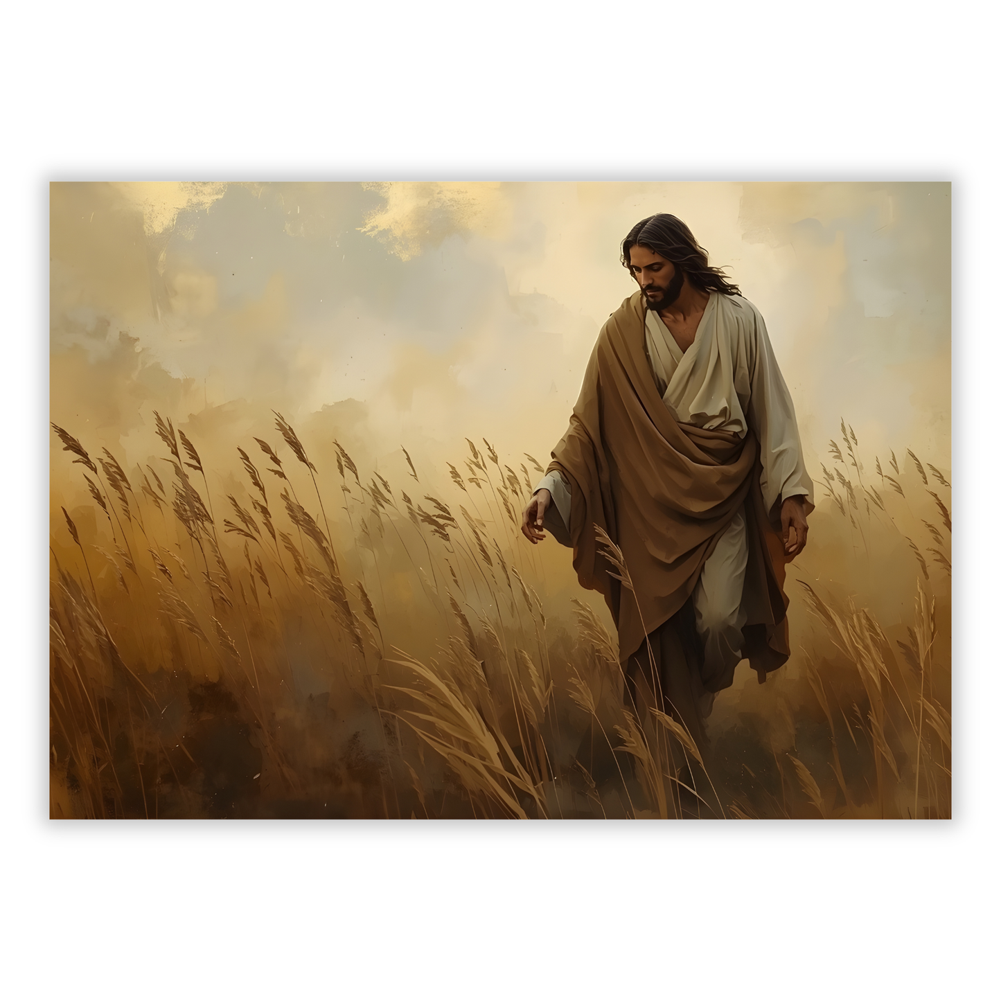 Jesus Wandering In The Field Wall Art Canvas Print