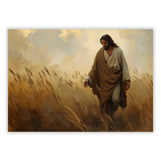Jesus Wandering In The Field Wall Art Canvas Print
