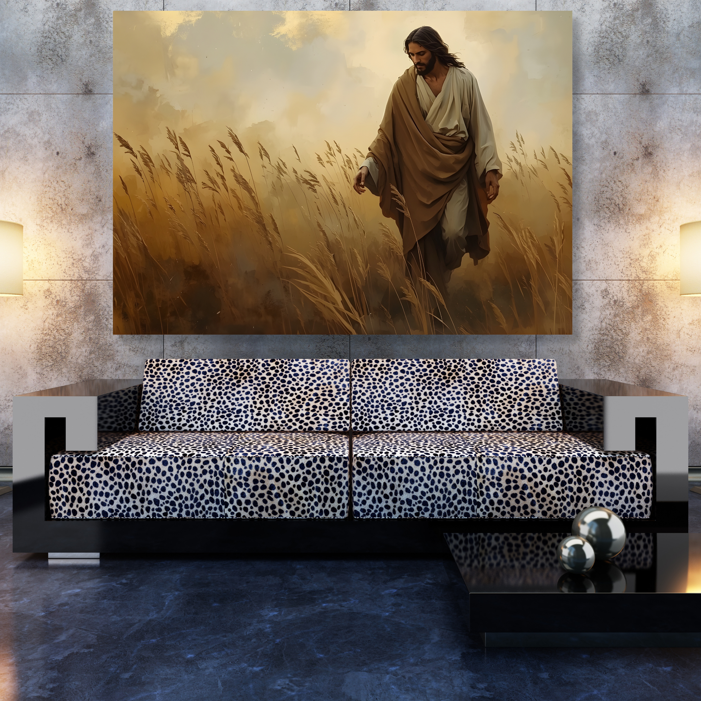 Jesus Wandering In The Field Wall Art Canvas Print