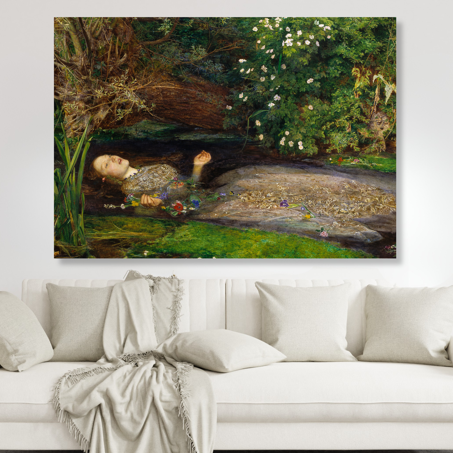 John Everett Millais - Ophelia Wall Art Canvas Print